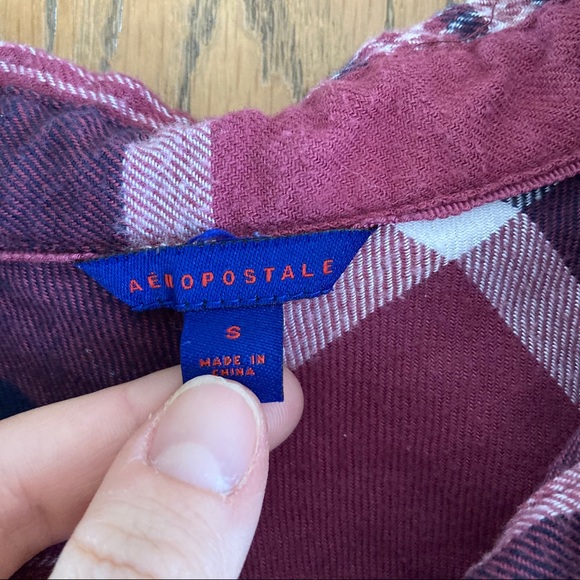 Aeropostale Maroon and Navy Flannel Size Small - Picture 4 of 7
